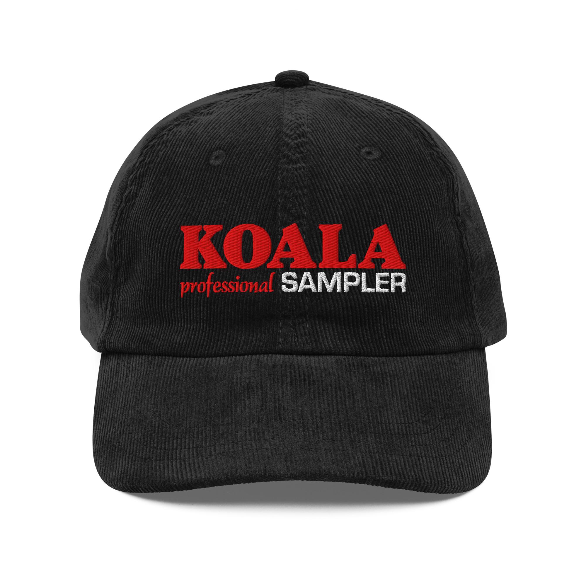 KOALA Sampler Cord-Hut | Koala Sampler Merch | Koala Logo Flip-Mütze | Retro Koala Muster | Beatmaker Hut | Trommelmaschine | LoFi-Beats
