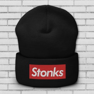 Stonks geborduurde beanie - WallStreetBets WSB Hat