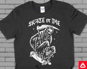 Skate or Die Shirt, Skate or Die, Skateboarding Shirt, Grim Reaper Shirt, Grim Reaper Skateboard, Skateboarding Shirt, Skating Grim Reaper