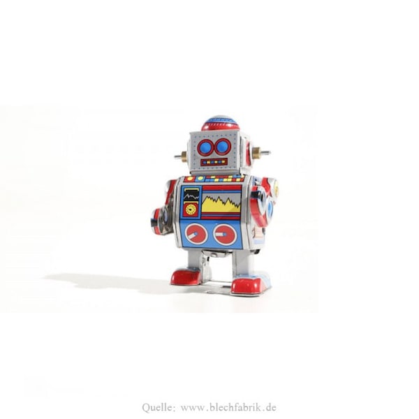 Blechspielzeug - Roboter klein, bunt - Sammlerstück - Vintage Retro Spielzeug