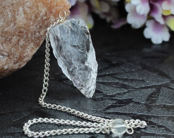 Natural Clear Quartz Raw Dowsing Pendulum