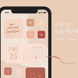Pink Theme | iOS 15 App Icons | 450+ Minimalist Icons | Pink Aesthetic for your Homescreen