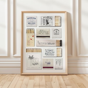 Neutrale Streichholzschachtel Poster Vorlage - Druckbare Wandkunst | Minimalistische & Vintage-inspirierte Deko