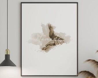 Namaste wall art • Downloadable yoga printable poster • zen decor • Buddhism decor • Self-care mantra • Office wall decor