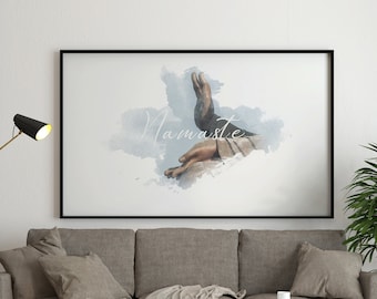 Namaste wall art • Downloadable yoga printable poster • zen decor • Buddhism decor • Self-care mantra • Office wall decor