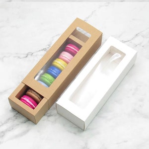 Small Macaron Packaging Box Clear Window - Pack of 15 - Premium Quality