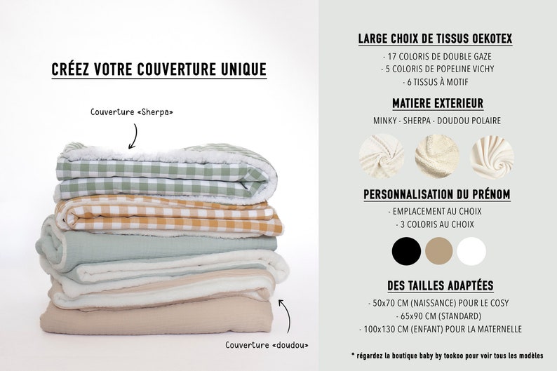 couverture bebe personnalisable double gaze sherpa image 2