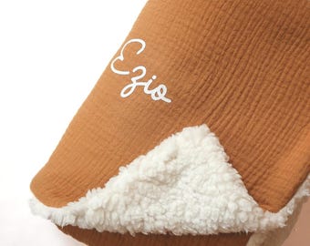 Personalized sherpa baby blanket - soft winter blanket - personalized baby gift set with name