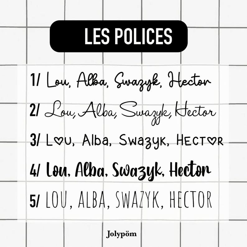 5 polices au choix