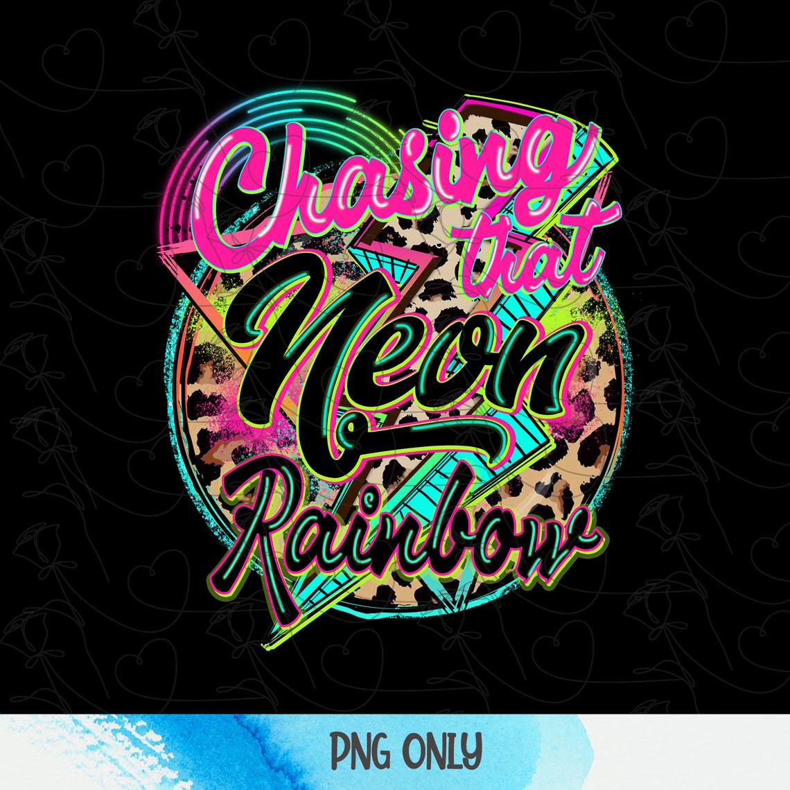 Chasing that neon rainbow png Rainbow png Neon rainbown png Etsy