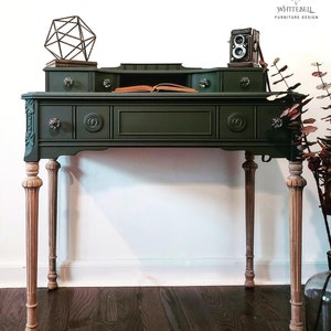 SOLD!!  Vintage writing desk, small vintage desk, lady desk, Jacobean desk with matching chair, desk and chair.
