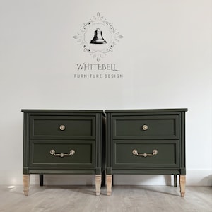 Green Nightstand Etsy