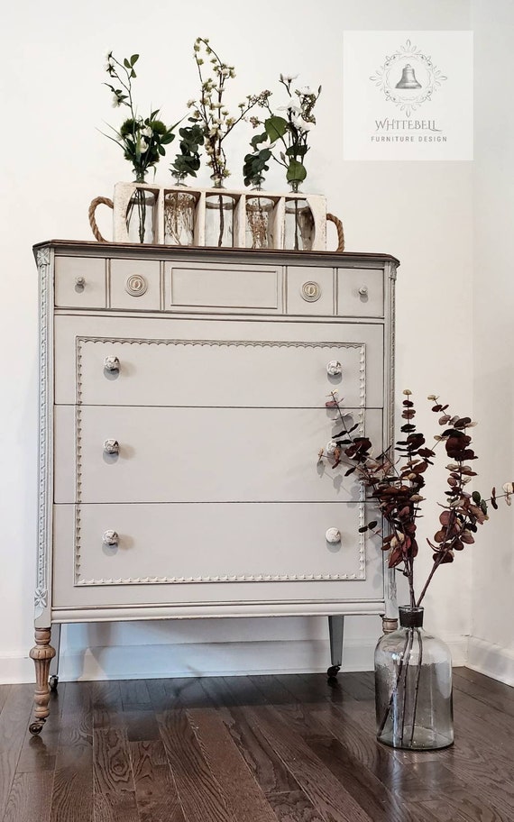 Vintage tallboy dresser discount