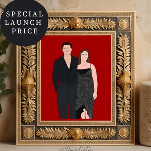 Custom portrait with Pedro Pascal or Paul Mescal || Custom faceless DIGITAL Portrait, Illustration, Custom Gift, The last of us