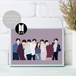 Custom Faceless Portrait with BTS || Custom DIGITAL Portrait, Personalized Illustration, Gift Idea, BTS Portrait, Army, Bangtan Boys, K-pop