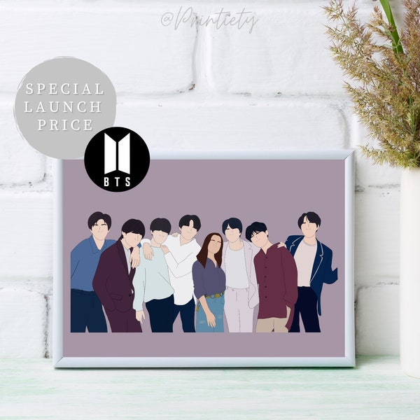 Portrait sans visage personnalisé avec BTS || Portrait NUMÉRIQUE personnalisé, Illustration personnalisée, Idée cadeau, Portrait BTS, Armée, Bangtan Boys, K-pop