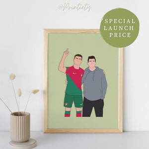 Custom Faceless Portrait, Custom DIGITAL Portrait, Personalized Illustration,Gift Idea, Messi, Ronaldo, Mabppé Football player portrait