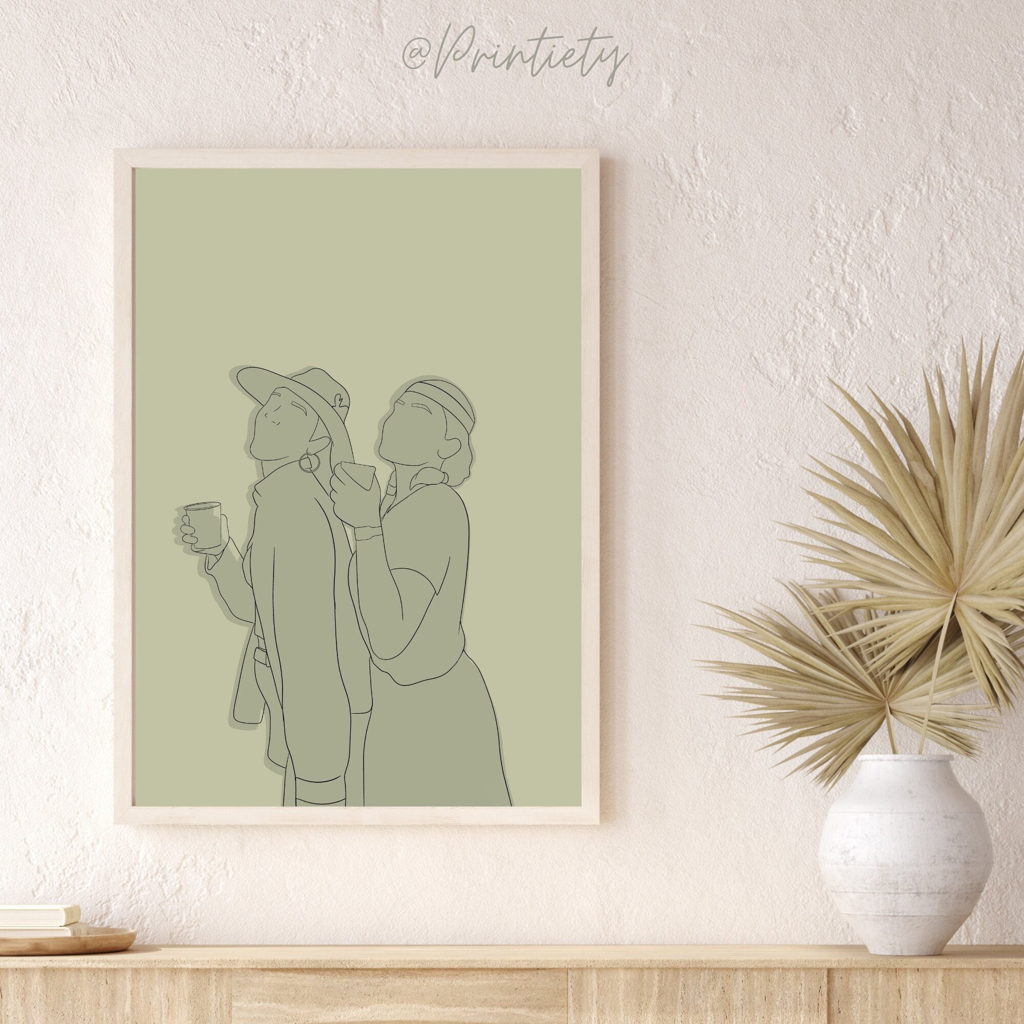 Personalisiertes Linienportrait ohne Gesicht, personalisiertes DIGITALES Portrait, personalisierte Illustration, individuelle Geschenkidee, Freundeportrait, Paarportrait, Zeichnung
