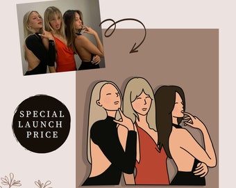 Personalisiertes Cartoon Portrait, Personalisiertes DIGITALES Portrait, Personalisierte Illustration, Personalisierte Geschenkidee, Freunde Portrait, Paar Portrait, Muttertag