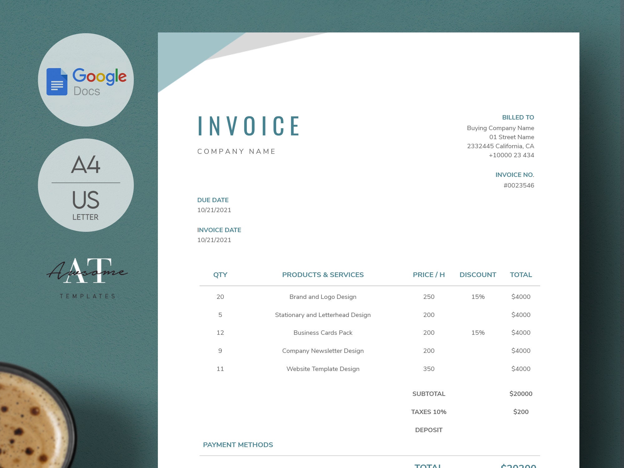 printable invoice template business invoice editable etsy canada