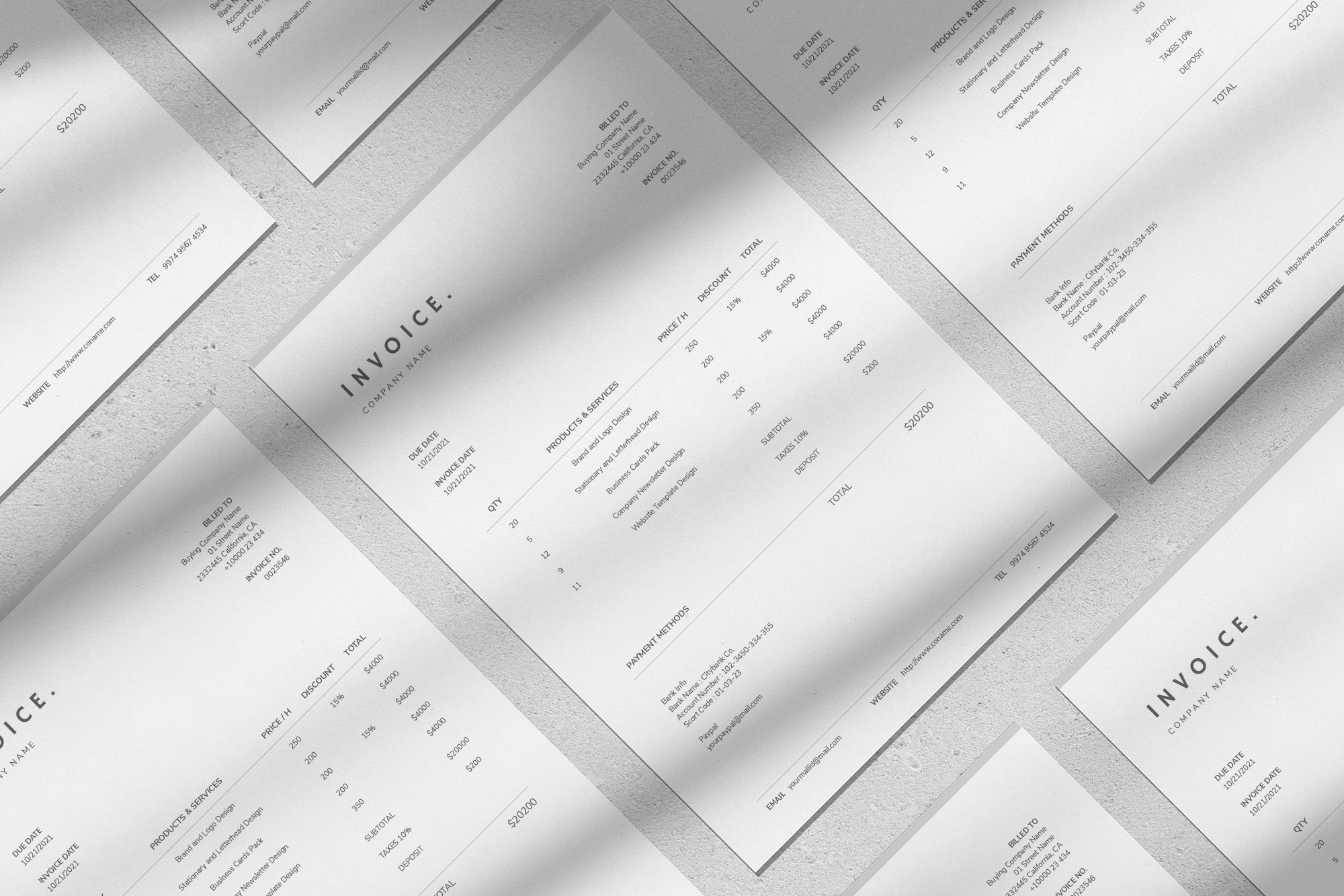 Simple invoice template printable invoice editable business invoice