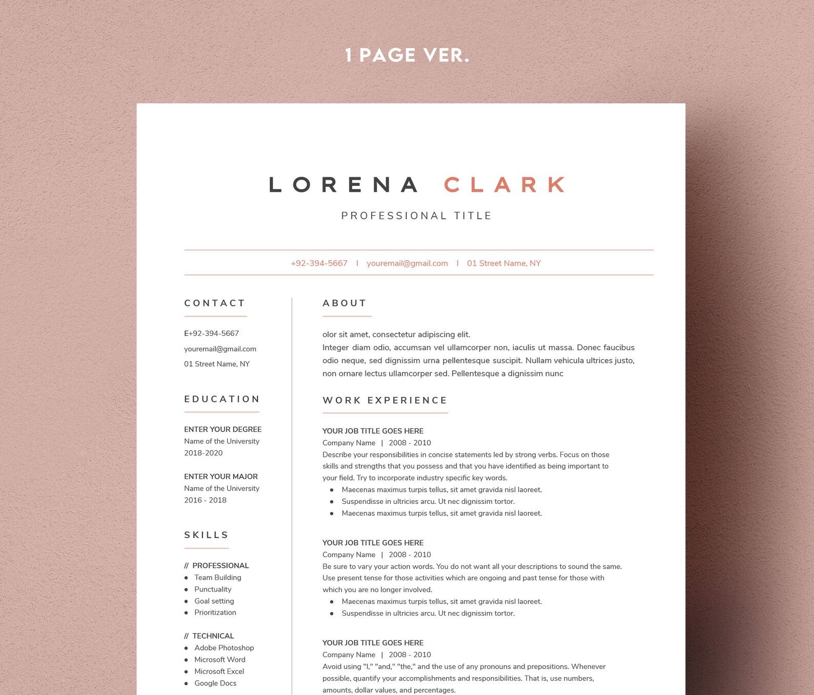 resume template google docs