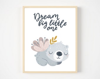 Dream Big, Digital printable, nursery prints, digital download, kids printable, nursery wall art, printable decor, children prints