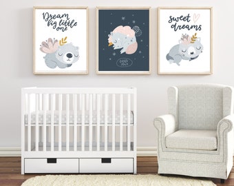 Set of 3 Printables, Sweet Dreams,  nursery prints, digital download, kids printable, nursery wall art, printable decor, children prints