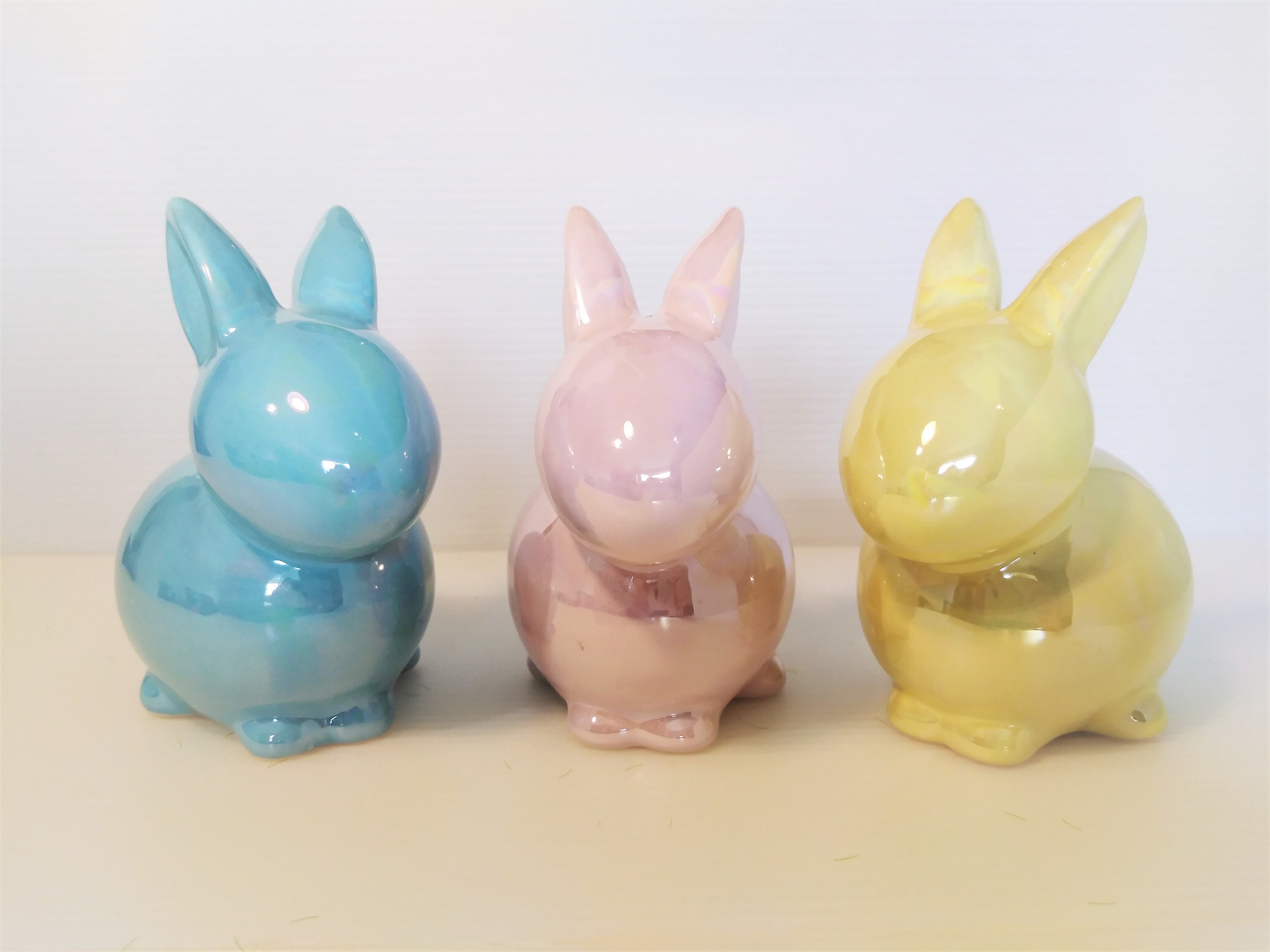 Glass Bunny Easter Home Décor Charming Ceramic Decorative Etsy