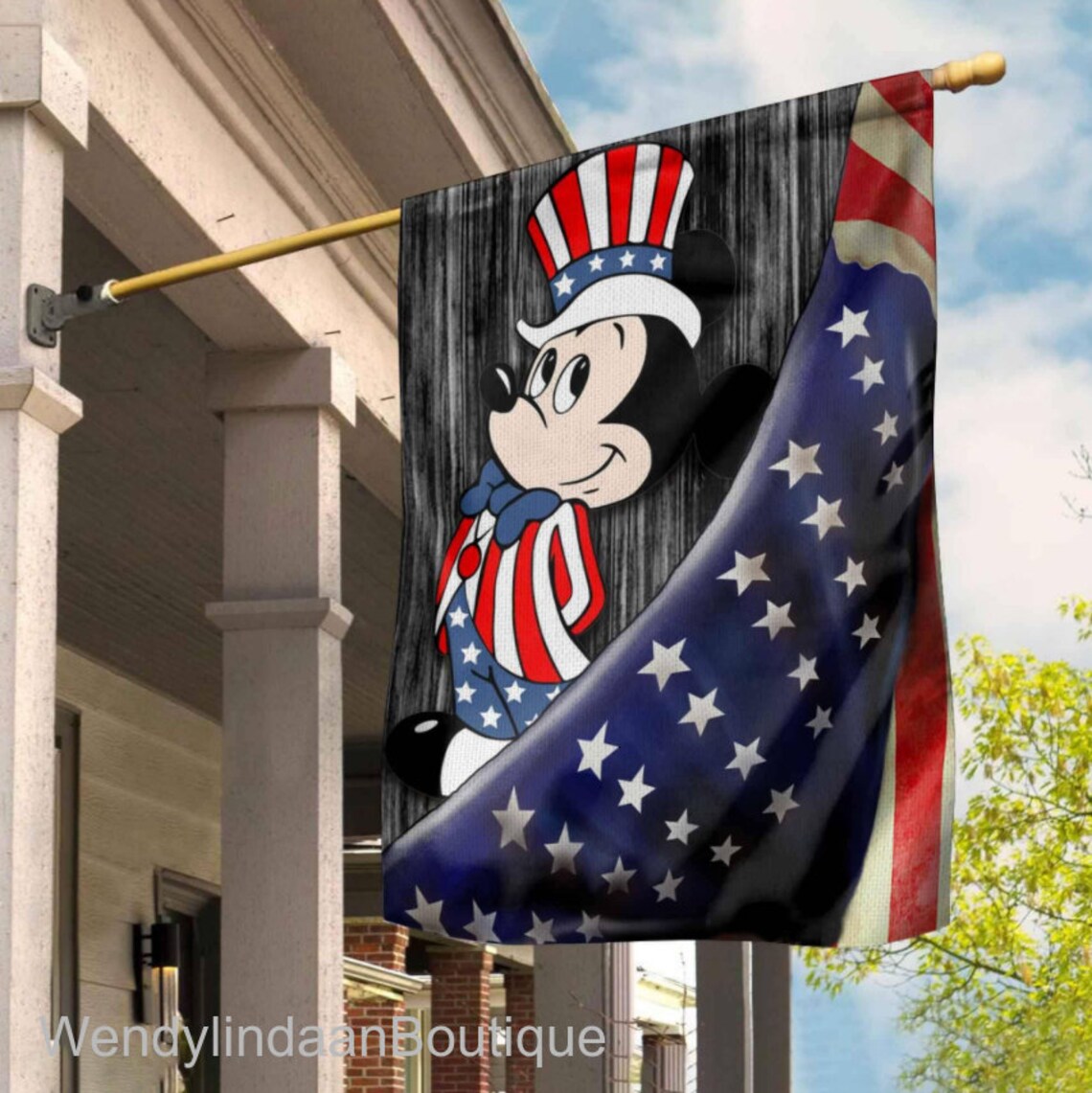 Mickey Mouse American Flag House Flag Garden Flag Disney Etsy