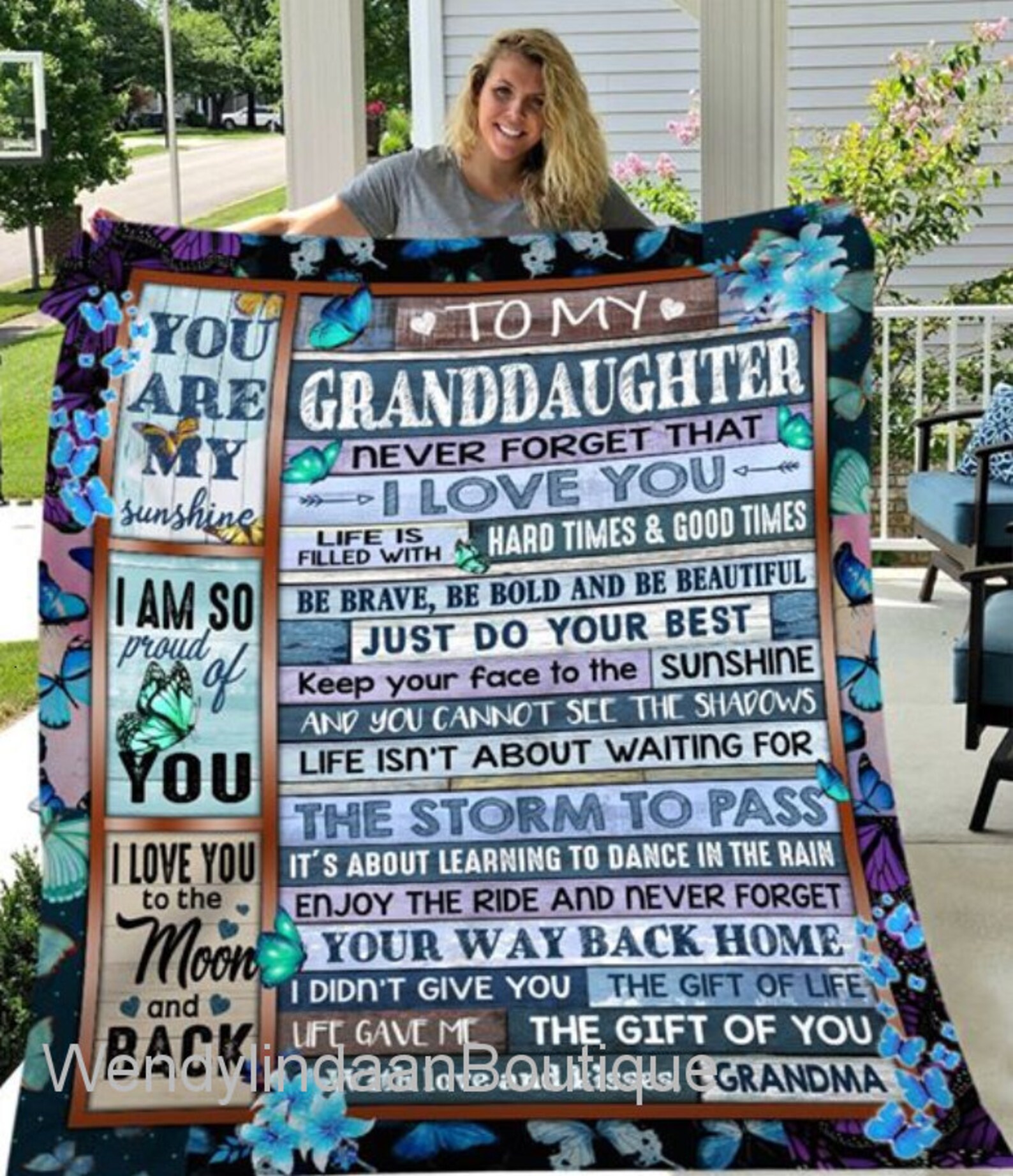 To my granddaughter blanketquilt Hug grandma i love you Etsy