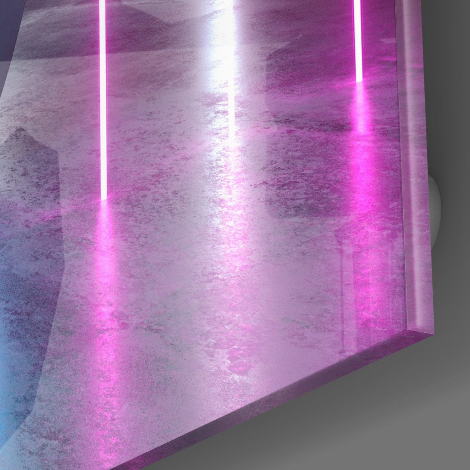 Neon Lights Glass Printing Wall Art Etsy