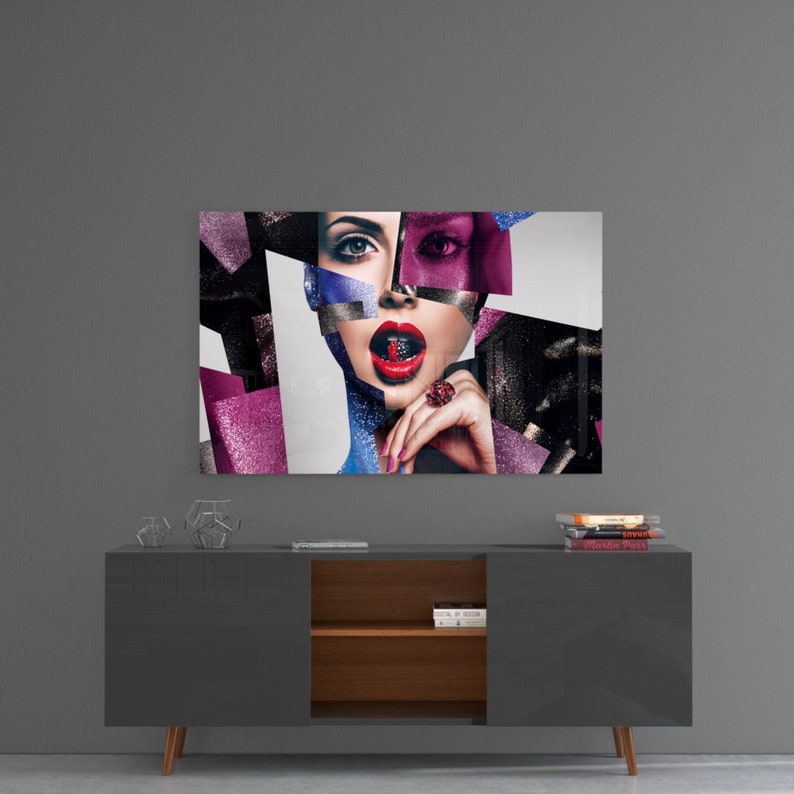 Glass printing wall art Wall Decor Woman Modern