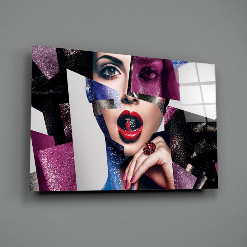 Glass printing wall art Wall Decor Woman Modern