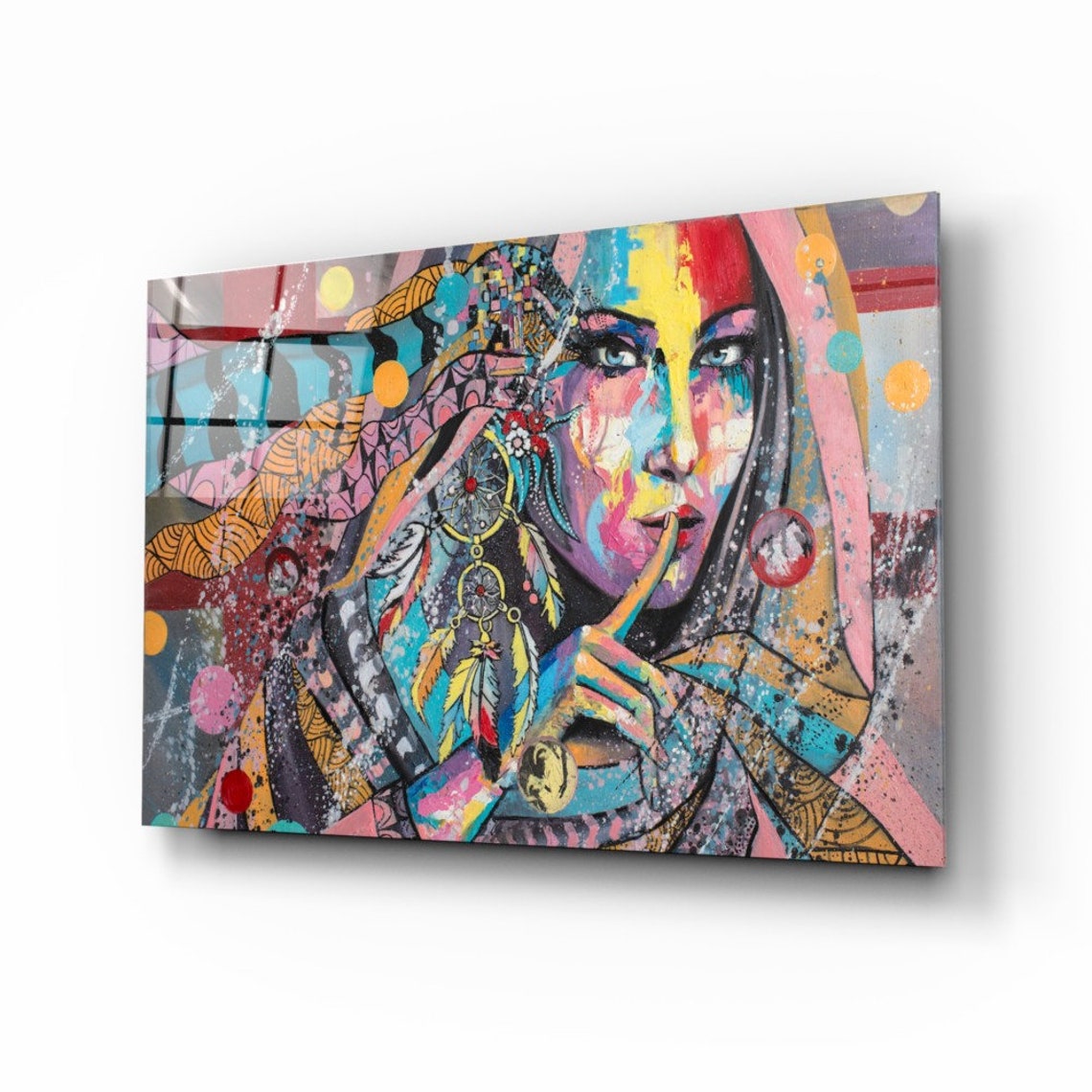 Woman Glass Wall Art Wall Decor Modern - Etsy