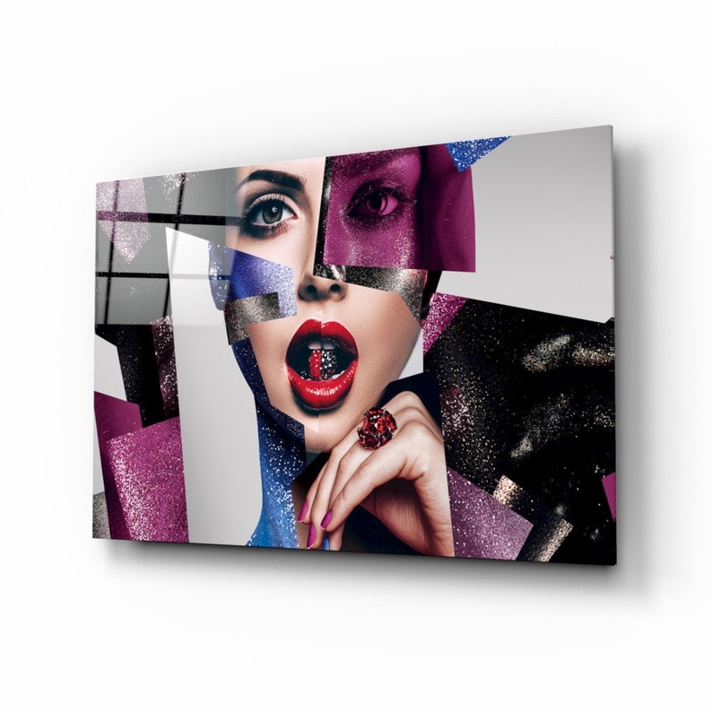 Glass printing wall art Wall Decor Woman Modern