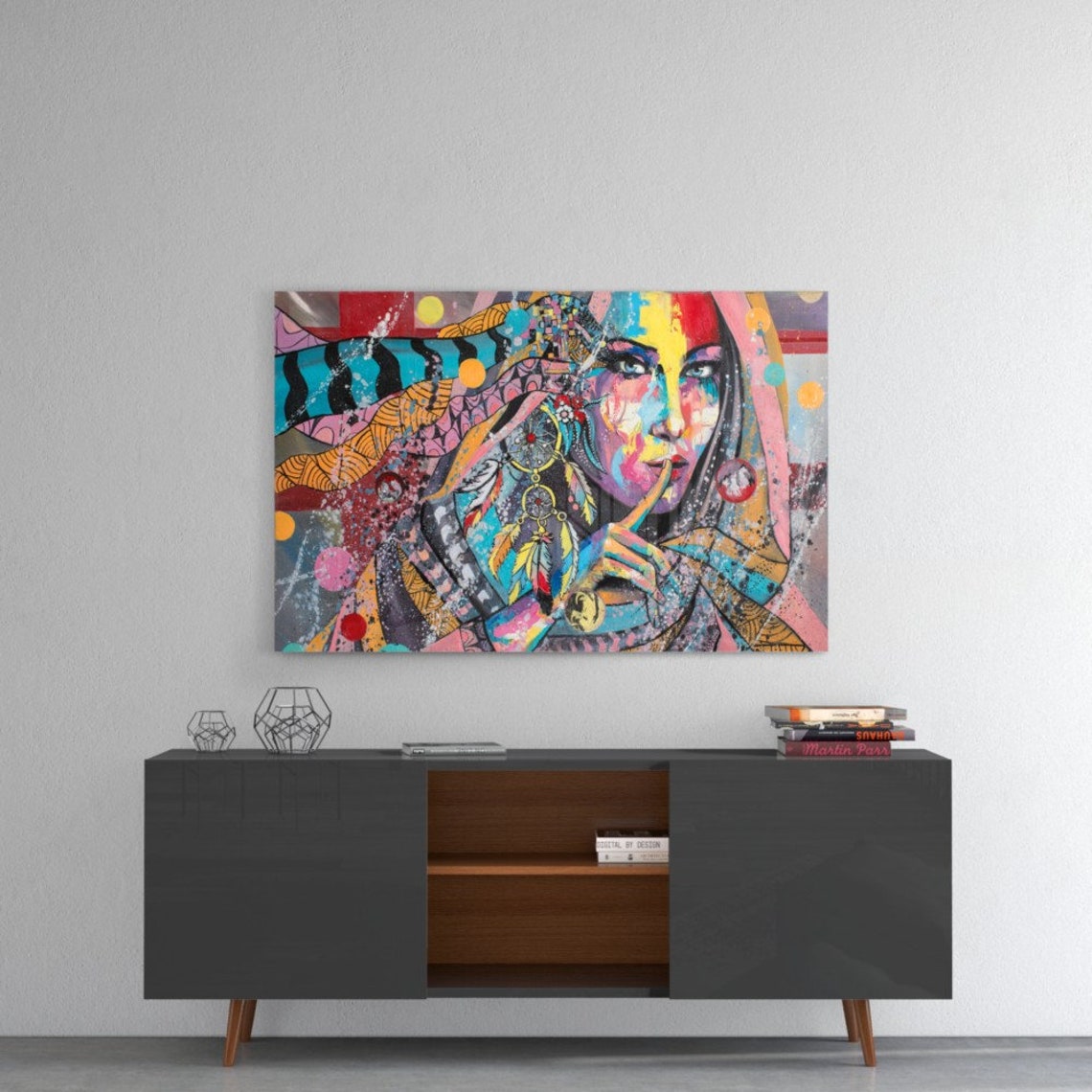 Woman Glass Wall Art Wall Decor Modern - Etsy