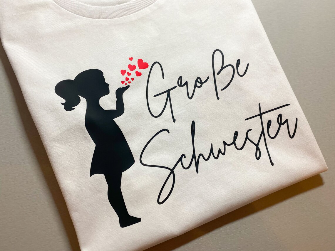 Große Schwester kleine Schwester TShirt und Body Kuss Herzen. Etsy.de
