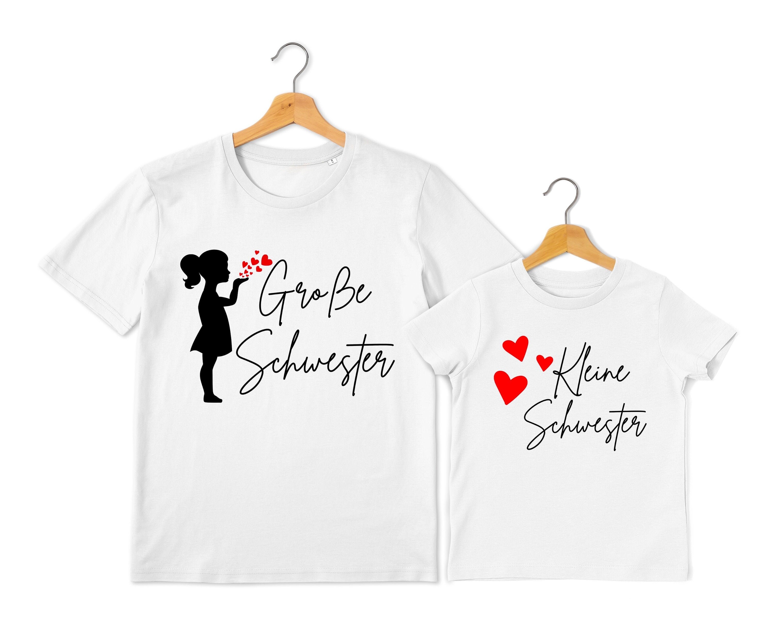 Große Schwester kleine Schwester TShirt und Body Kuss Herzen. Etsy.de