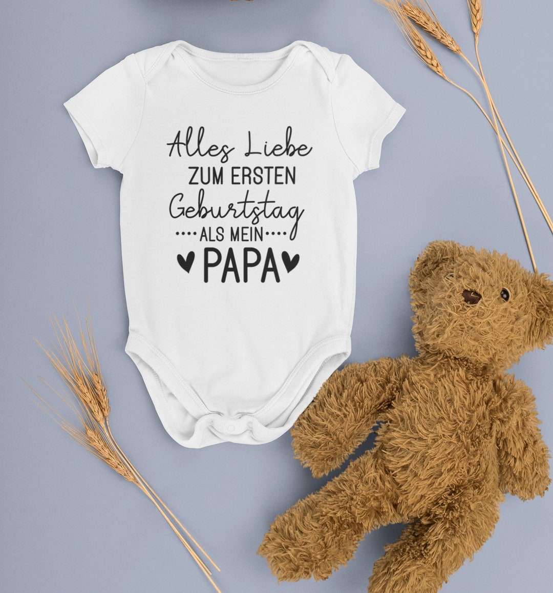 Bügelbild alles Liebe zum ersten Geburtstag Babybody Personalisiert Geschenk zur Geburt Papa