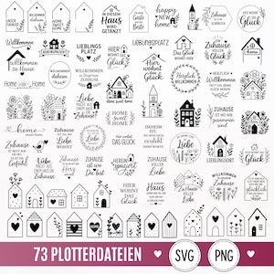 Plotterfil Hem SVG PNG | Husordspråk Hem Ljuva Hem Inflyttning Gåva Välkommen Favoritplats Familjedekor Laserfil Cricut Bundle