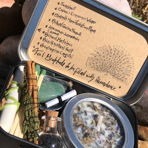 New Moon Abundance Money Travel Ritual Kit Manifestation ToGo Portable Mini Witch Kit~ GUIDE SCROLL INCLUDED