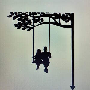 Couple On A Swing Metal Yard Sign or Stake