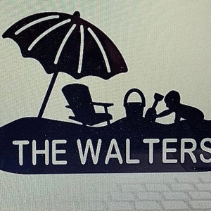 Personalized Summertime Beach Scene Summer Metal Sign or Yard Sign - Any Color - Powder Coated - Free Shipping