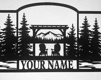 Personalized or Not Personalized, Black, Mesh Fireplace Screen With a Mountain Scene - Fits Standard Size Fireplace - Free Shipping