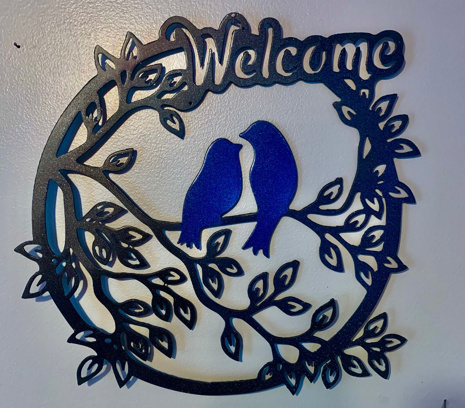 Love Birds Metal Indoor or Outdoor Sign Powder Etsy