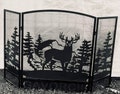 Personalized or Plain Deer Scene Mesh Fireplace Screen - Free Shipping