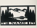 Personalized or Plain Beautiful Mountain Lake Scene Mesh Fireplace Screen - Fits Most Standard Size Fireplaces - Free Shipping