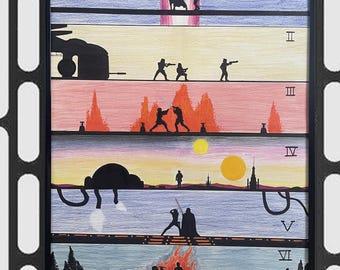 Star Wars Saga poster drawing, wall art and home decor