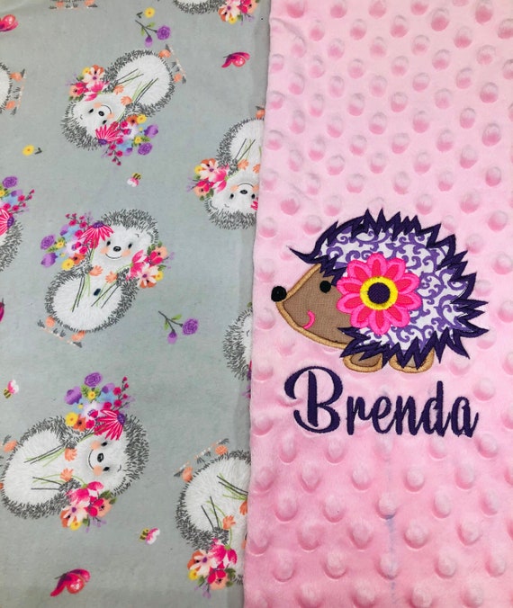 Hedgehog Baby Blanket / Hedgehog Blanket With Name /hedgehog Etsy